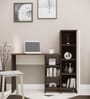 Smart Multipurpose Hutch Desk with storage in Highland Pine & Asian Walnut Finish