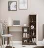 Smart Multipurpose Hutch Desk with storage in Highland Pine & Cochwood Brown Finish