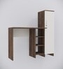 Smart Multipurpose Hutch Desk with storage in Highland Pine & Cochwood Brown Finish