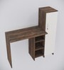 Smart Multipurpose Hutch Desk with storage in Highland Pine & Cochwood Brown Finish
