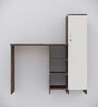 Smart Multipurpose Hutch Desk with storage in Highland Pine & Cochwood Brown Finish