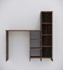 Smart Multipurpose Hutch Desk with storage in Highland Pine & Cochwood Brown Finish