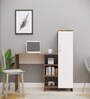 Smart Multipurpose Hutch Desk with storage in Highland Pine & Cochwood Brown Finish