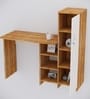Smart Multipurpose Hutch Desk with storage in Highland Pine & Plateau Apple Finish