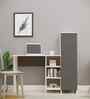 Smart Multipurpose Hutch Desk with storage in Highland Pine & Slate Grey Finish