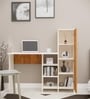 Smart Multipurpose Hutch Desk with storage in Plateau Apple & Highland Pine Finish