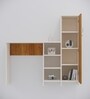 Smart Multipurpose Hutch Desk with storage in Plateau Apple & Highland Pine Finish