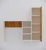 Smart Multipurpose Hutch Desk with storage in Plateau Apple & Highland Pine Finish