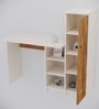 Smart Multipurpose Hutch Desk with storage in Plateau Apple & Highland Pine Finish
