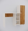 Smart Multipurpose Hutch Desk with storage in Plateau Apple & Highland Pine Finish