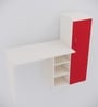 Smart Multipurpose Hutch Desk with storage in Scarlet Red & Highland Pine Finish