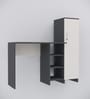 Smart Multipurpose Hutch Desk with storage in Slate Grey & Highland Pine Finish