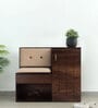 Smiley Shoe Rack with Seating in Walnut Finish