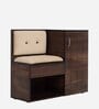 Smiley Shoe Rack with Seating in Walnut Finish