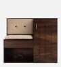 Smiley Shoe Rack with Seating in Walnut Finish