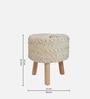 Smocking Fabric Seating Stool in Cream Colour