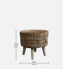 Smocking Fabric Seating Stool in Dark Brown Colour