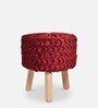 Smocking Seating Stool in Maroon Colour