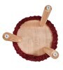 Smocking Seating Stool in Maroon Colour