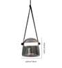 Smoke Gray Glass Pendant Light with Leather Strap