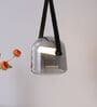 Smoke Gray Glass Pendant Light with Leather Strap