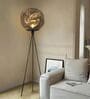 Smoked Glass Globe Tripod Floor Lamp