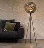 Smoked Glass Globe Tripod Floor Lamp