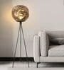 Smoked Glass Globe Tripod Floor Lamp