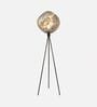 Smoked Glass Globe Tripod Floor Lamp