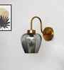 Smokey Grey Glass Curved Holder Wall Light