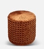 Smoking Velvet Pouffe In Copper Colour