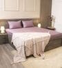 Smoky Lilac 100% Cotton 300TC Solid Superking Bedsheet with 2 Pillow Covers (Quilted)