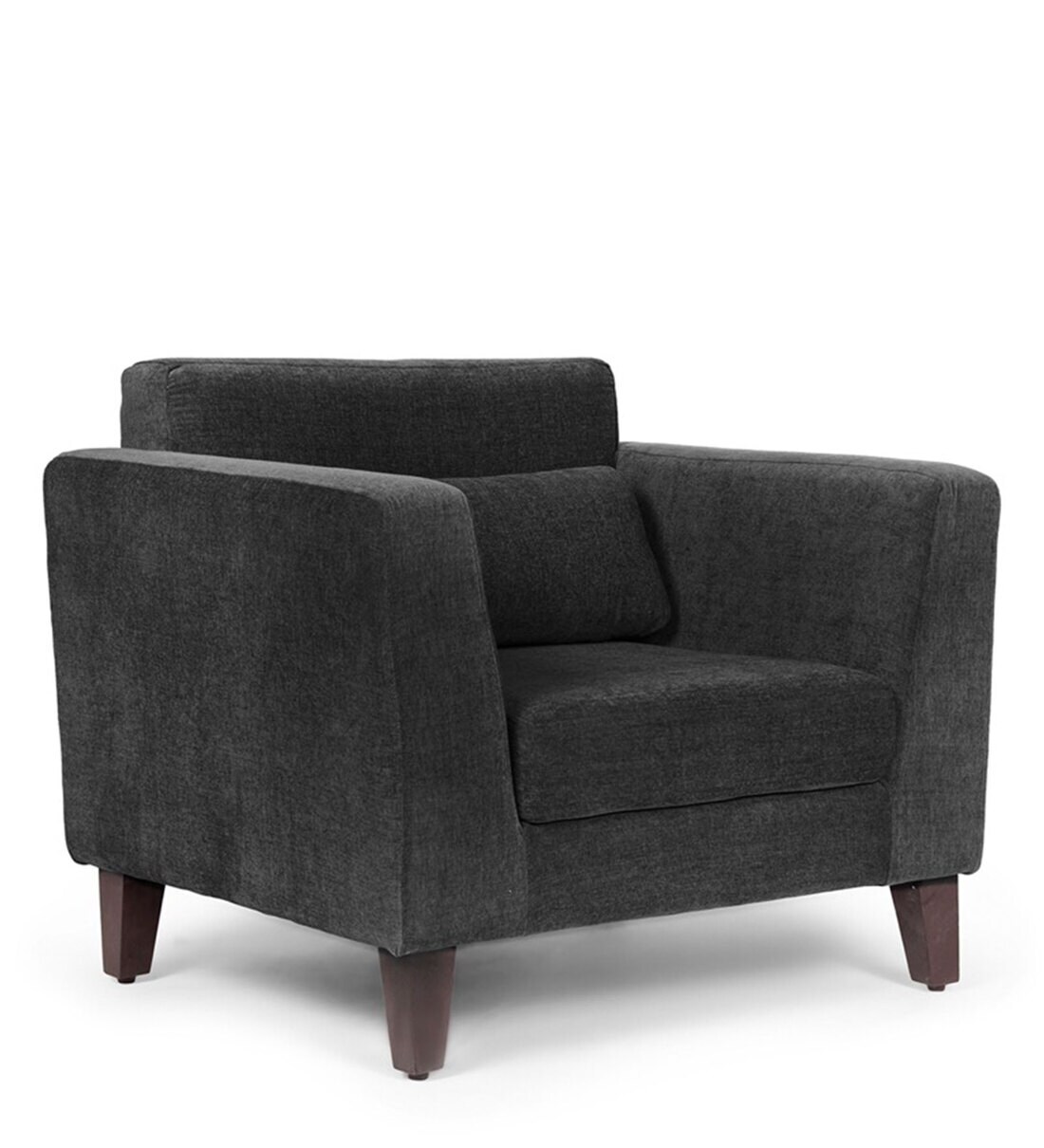 Buy Snoozepro Fabric 1 Seater Sofa in Smoke Grey Colour by Wakefit