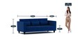 Nipul Fabric 3 Seater Sofa In Royal Blue Colour
