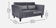 Snooze Fabric 2 Seater Sofa In Charcoal Grey Colour