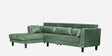 Snooze Fabric LHS Sectional Sofa In Green Colour