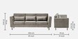 Snooze Fabric Sofa Set In Taupe Colour With 3+2 Combination