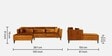 Snooze Velvet RHS Sectional Sofa in Amber Colour