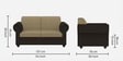 Snugy Fabric 2 Seater Sofa In Coffee & Mouse Finish