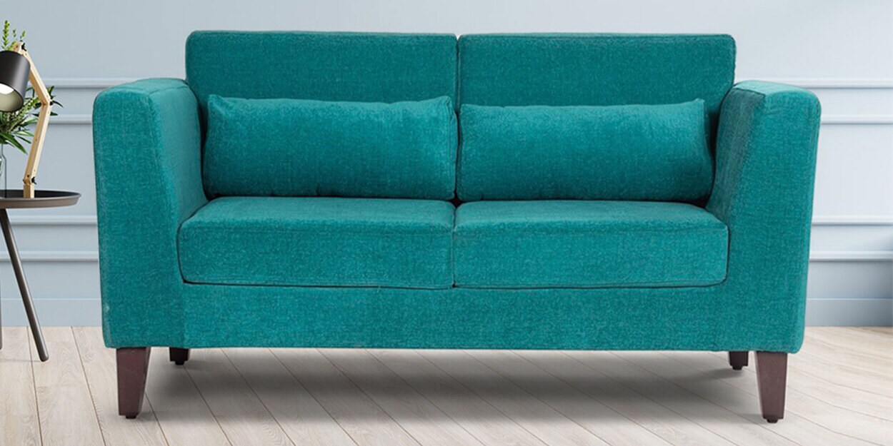 Buy Snoozepro Fabric 2 Seater Sofa in Malibu Green Colour by Wakefit