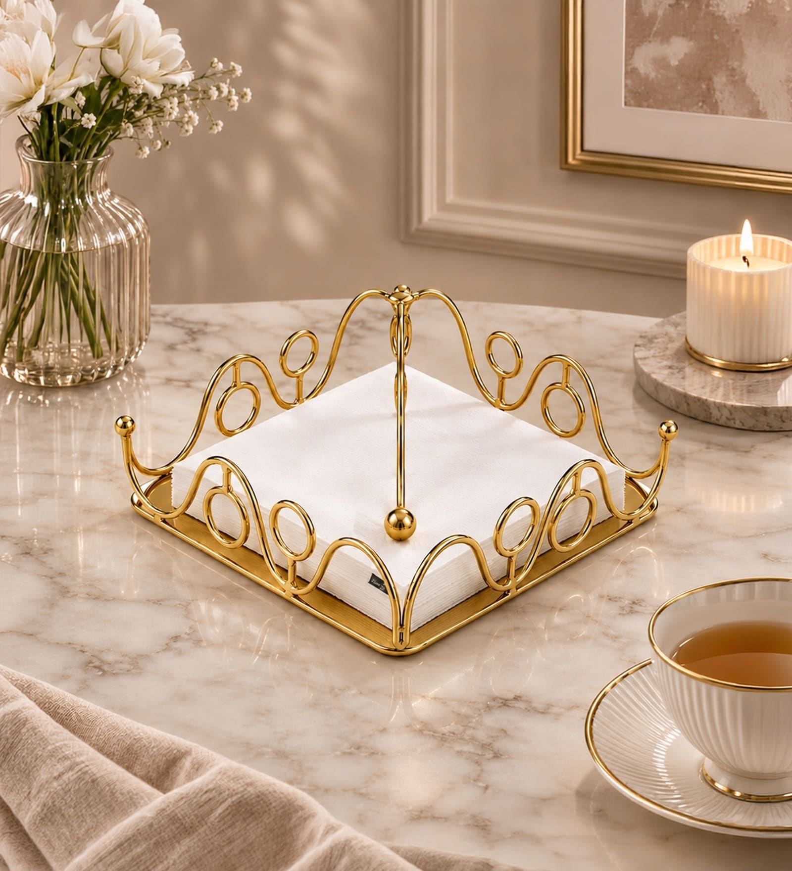 Gold Snake Tissue Holder