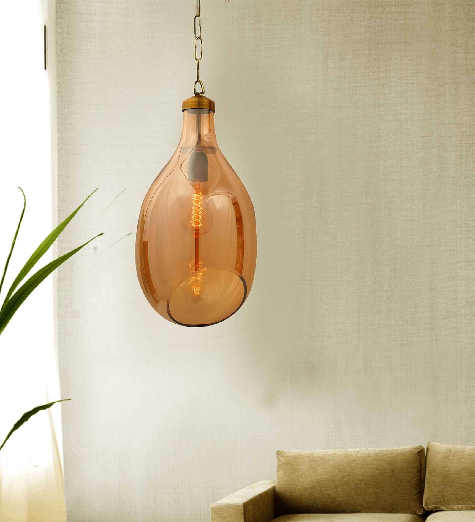 Triad Snead Orange Glass Hanging Light