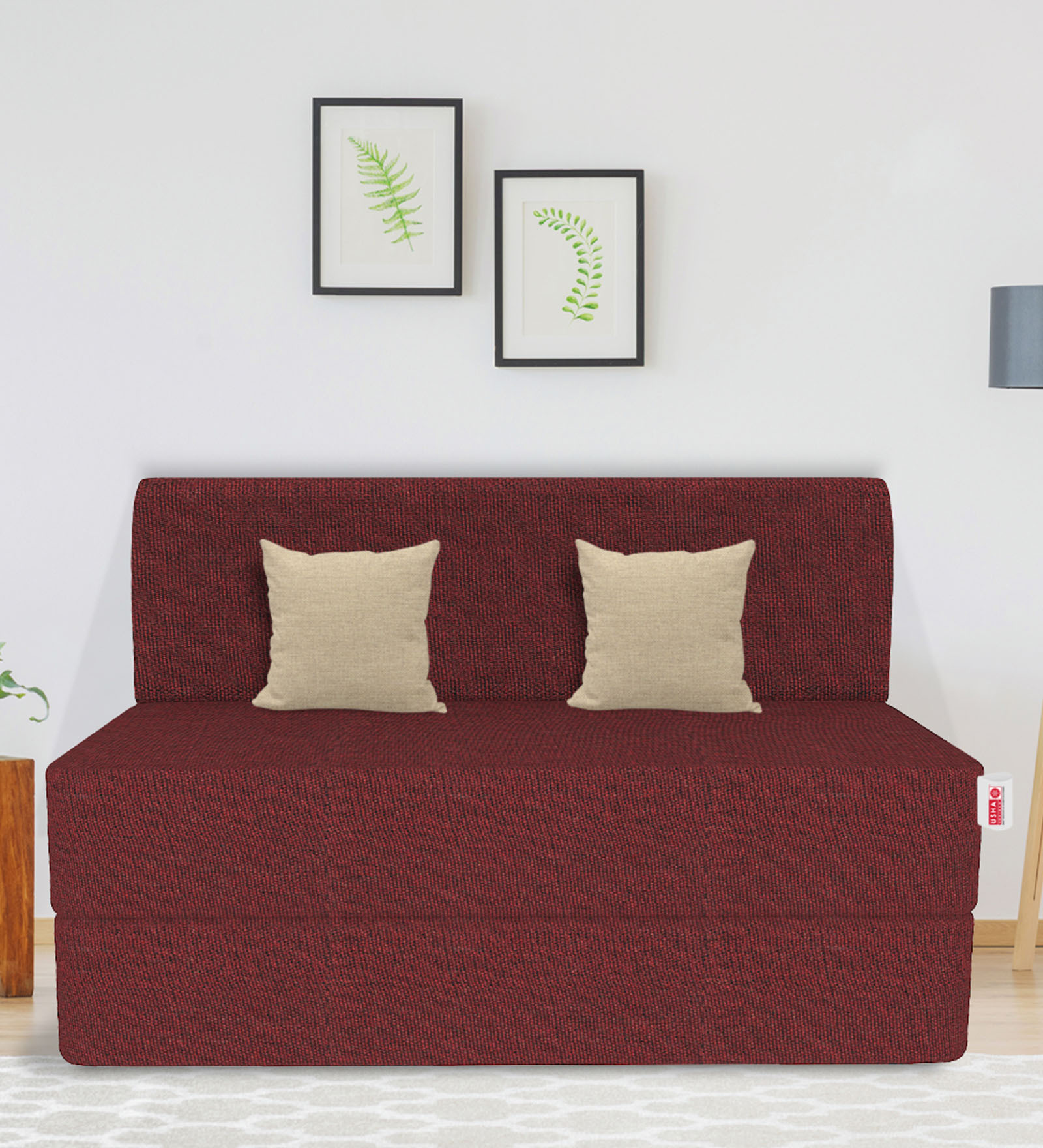 Acum 8 Inch Foam (72x36) In Maroon Colour Single Size Sofa Cum Foldable Mattress