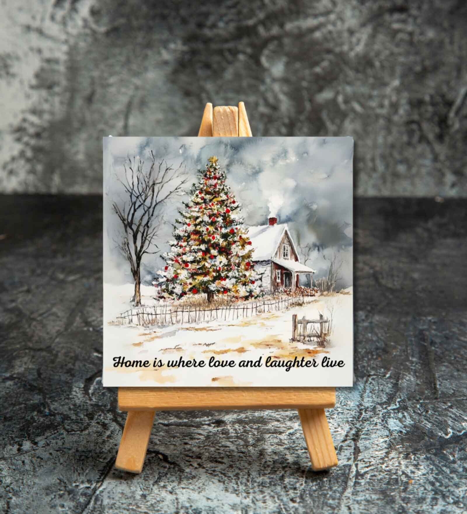Snowy Scene Mini Canvas Frame