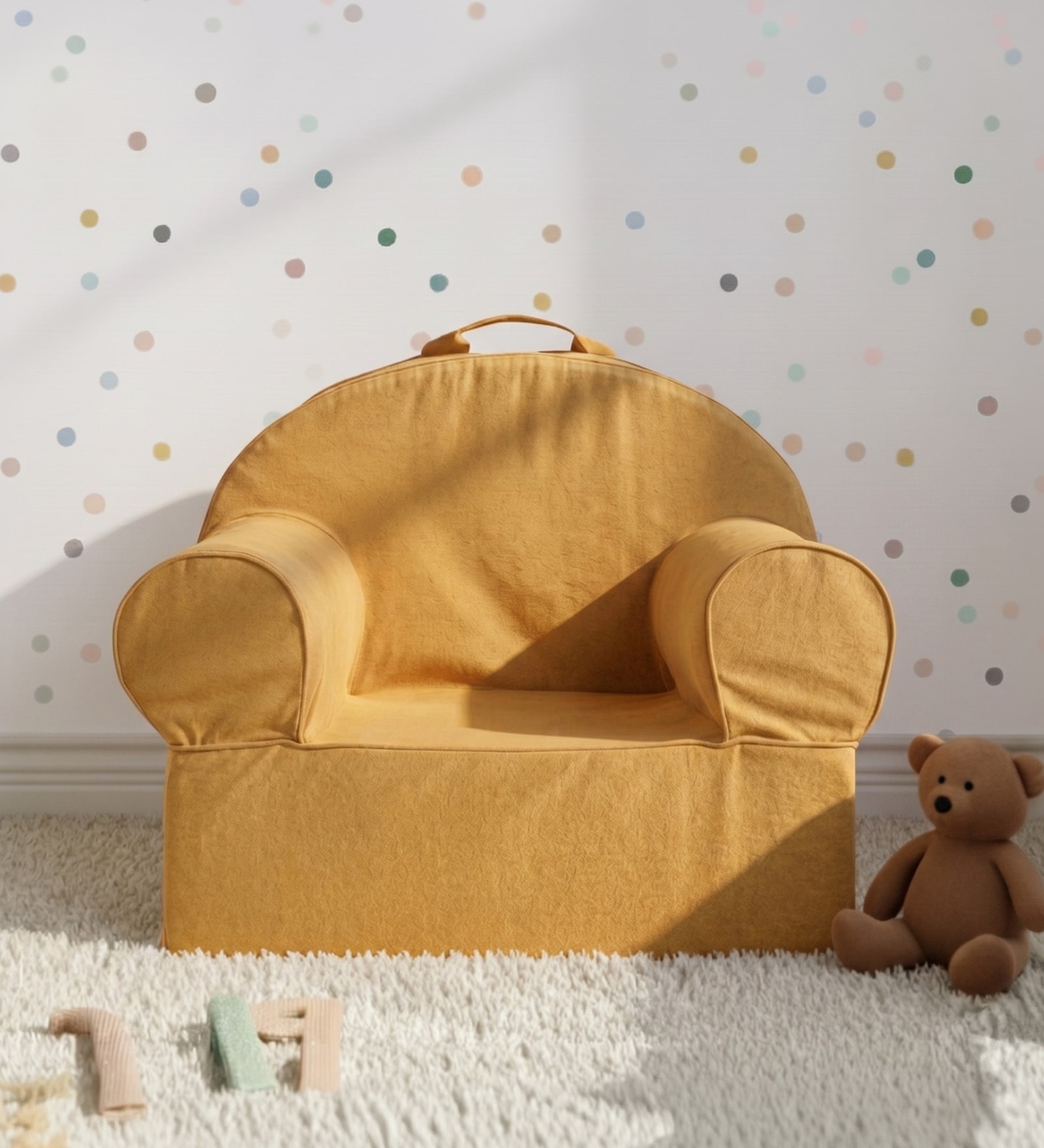 Snuggle Kids Lounge Chair In Mustard Yellow Colour