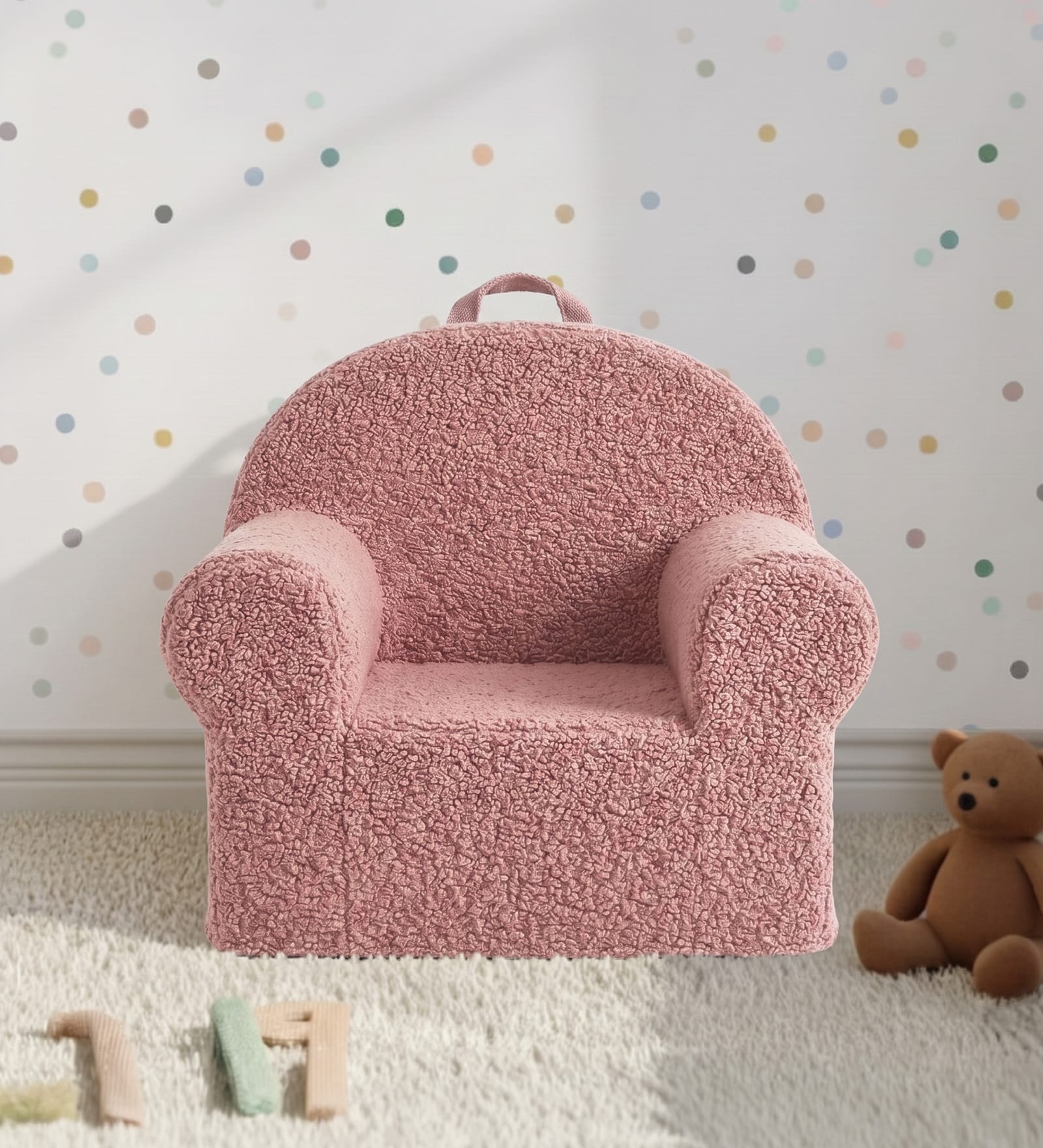 Snuggle Faux Fur Kids Lounge Chair In Pink Colour Snuggle Faux Fur Kids Lounge Chair In Pink Colour