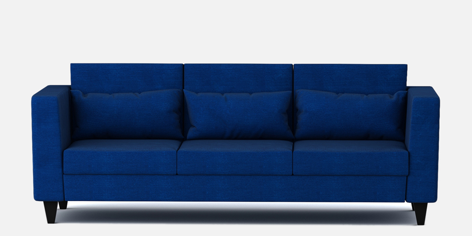 Nipul Fabric 3 Seater Sofa In Royal Blue Colour