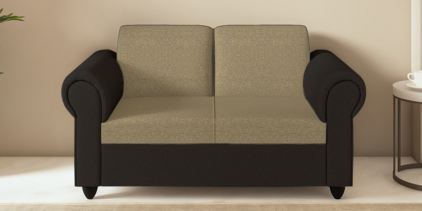Snugy Fabric 2 Seater Sofa In Coffee & Mouse Finish