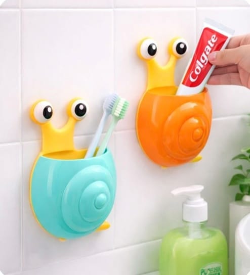Assorted Plastic Snail Shaped Suction Toothbrush Holder