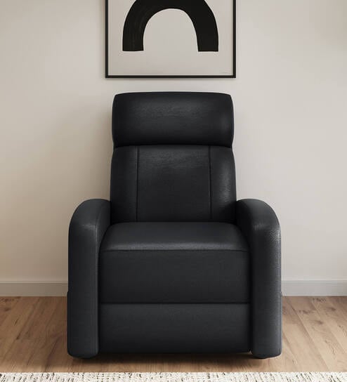 Snug Leatherette 1 Seater Recliner In Black Colour